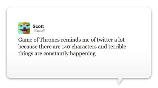 game of thrones tweet