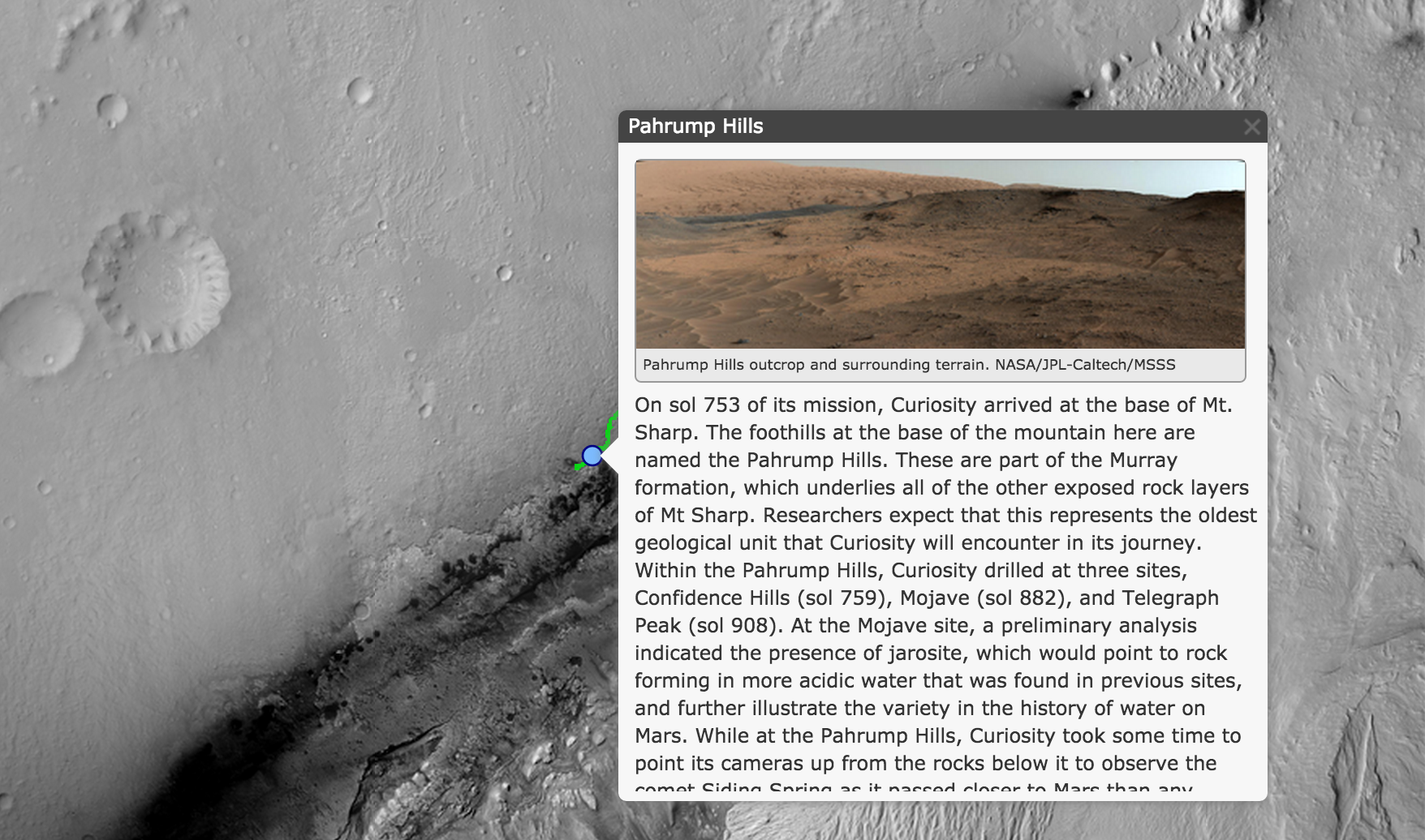 curiosity mars trek nasa