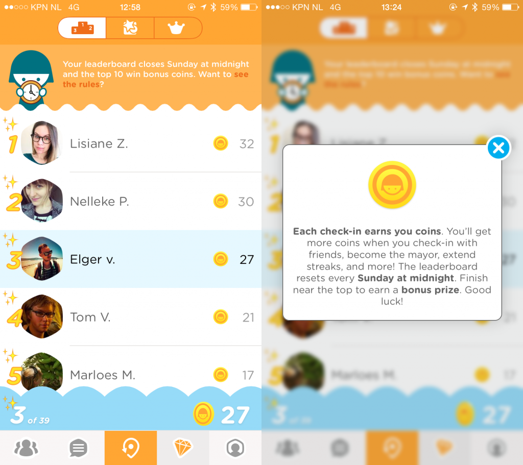 Leaderboard met munten in Swarm