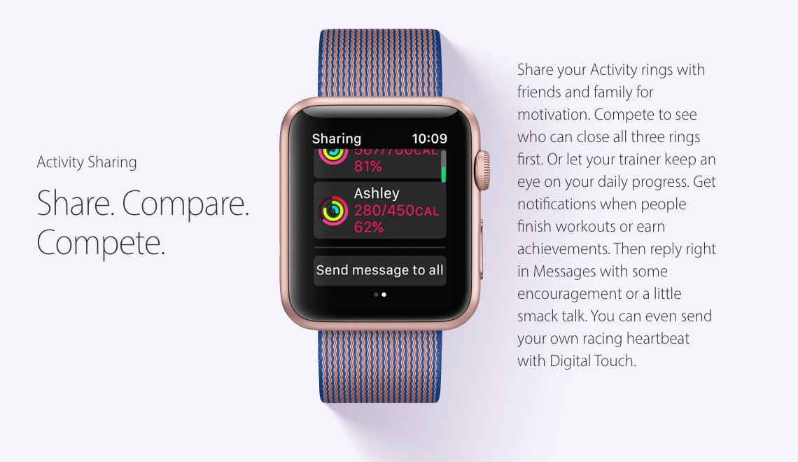 Activiteiten delen met je vrienden op de Apple Watch