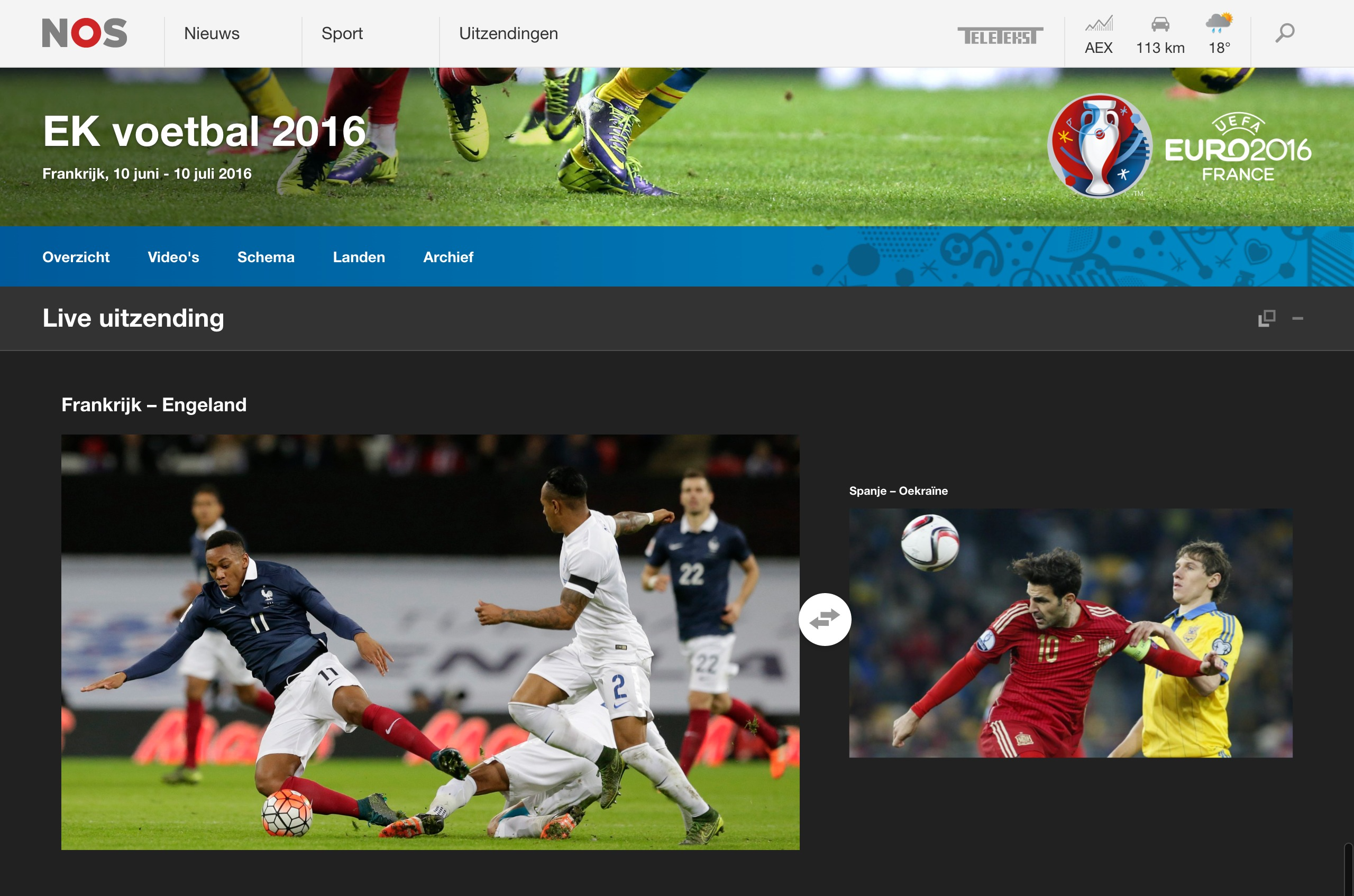 Livestream EK voetbal