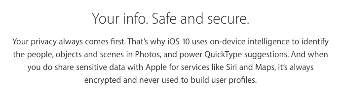 Privacy in iOS 10