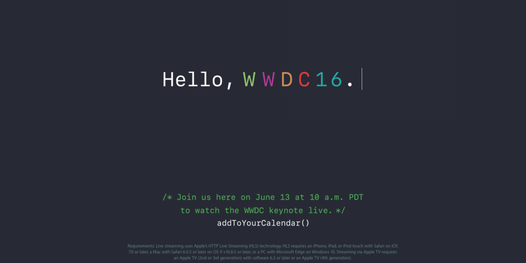 Uit de uitnodiging zijn geen WWDC voorspellingen of geruchten te halen
