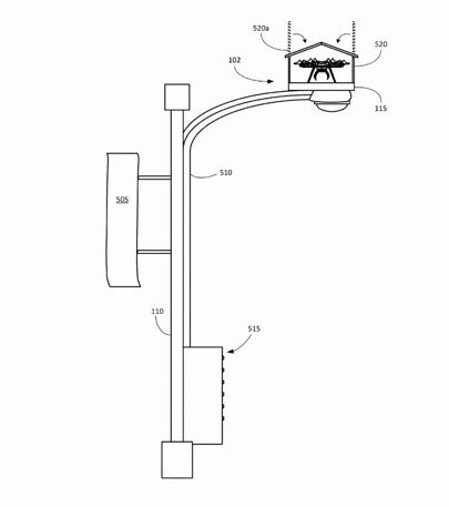 Amazon dronestation op lantaarnpaal