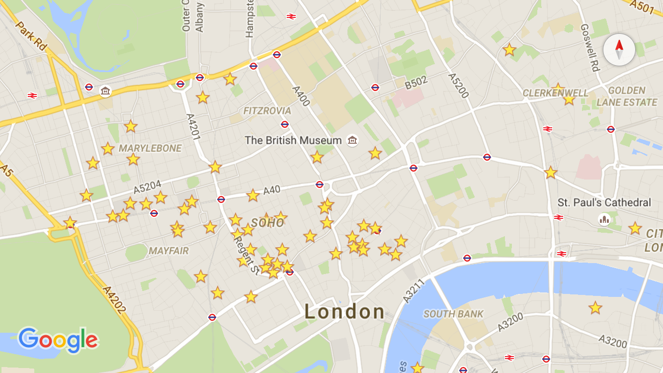 google-maps-favorites-offline-london