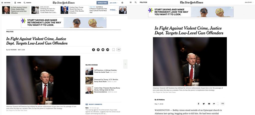 New York Times redesign