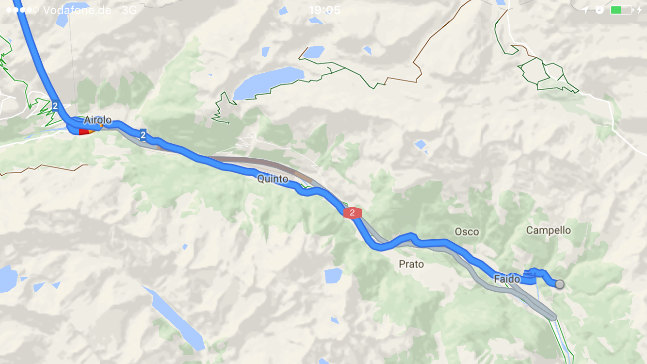 De alternatieve route naar de Gotthardtunnel